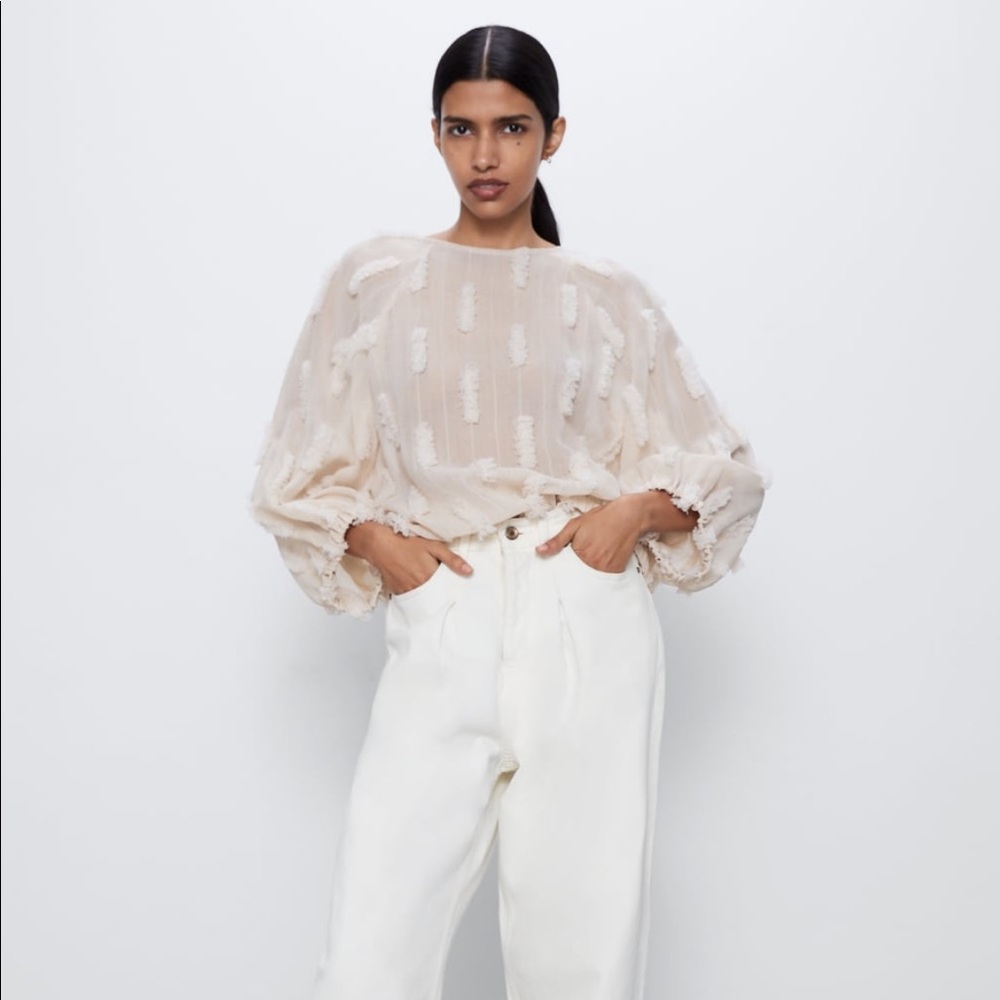 Zara textured weave top